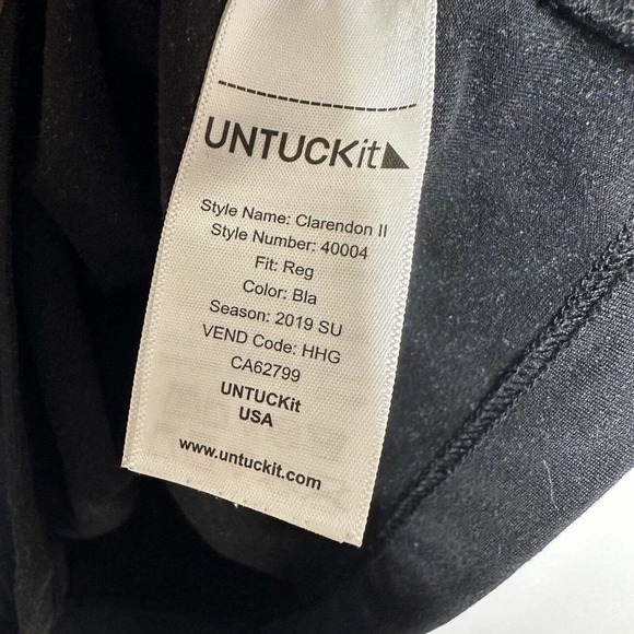 Untuckit T Shirt Clarendon II Short Sleeve Performance Tee Men's Black Size 3XL - Picture 4 of 5